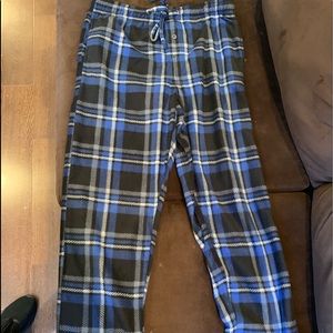 Mens Medium Blue Plaid Louge Pants